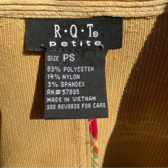 RQT Corduroy Camel Jacket Long Sleeve 2 Button Close Petite Size PS Suit Blazer - Picture 4 of 6